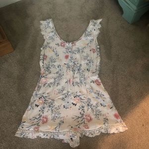 White Floral Romper